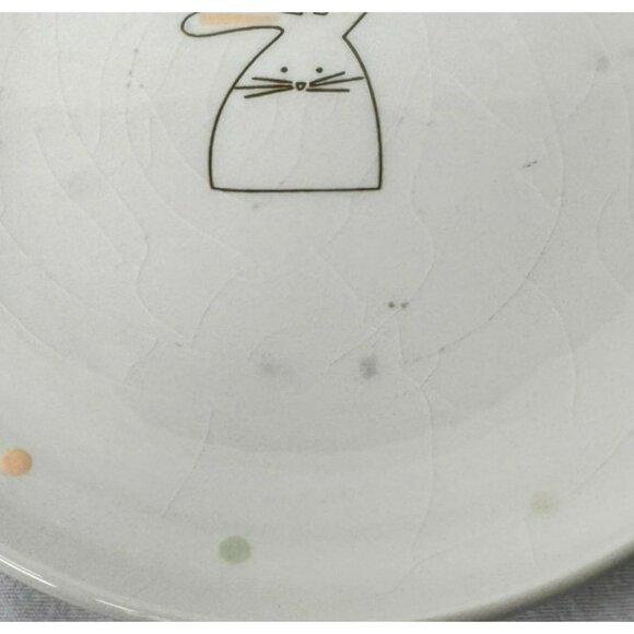 3 Tag Easter Ceramic Plates With Bunny Design & Polka Dot Accents 6.5" - Picture 3 of 9